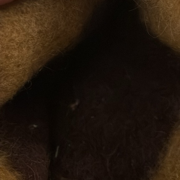 Vintage Wool Bag Purse Button Tote Brown Tan - Picture 3 of 3